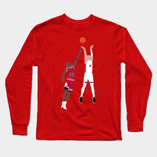 Tyler Herro Jumpshot over Michael Jordan Long Sleeve T-Shirt by xRatTrapTeesx